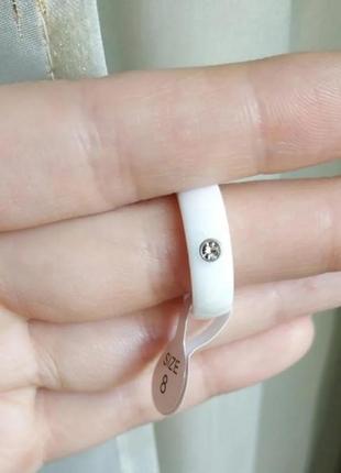 Кільце кераміка біле белое кольцо керамика3 фото