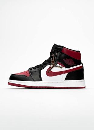 Женские кроссовки nike air jordan high black wine white #найк8 фото