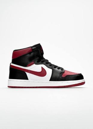 Женские кроссовки nike air jordan high black wine white #найк7 фото