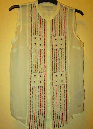 Дуже красива біла блуза next вишита намистинами розмір 12