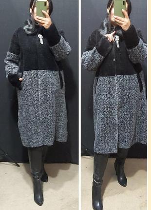 Пальто альпака відмінна якість туреччина люкс коллекція комірець зйомний