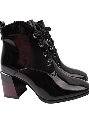 Ботильоны женские erisses черные натуральная лаковая кожа
