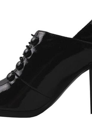Туфли  женские erisses лаковая натуральная кожа, цвет черный4 фото
