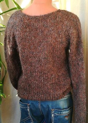 Теплый мягкий пуловер у-образный вырез. мохеровый джемпер с длинным рукавом.5 фото