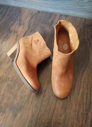 Shabbies amsterdam ботинки на каблуке 100% натуральная кожа ( ботильоны сапоги )4 фото
