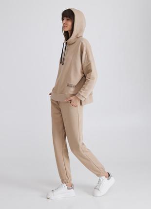 Женский хлопковый прогулочный костюм бежевого цвета ellen lpt 1881/01/02