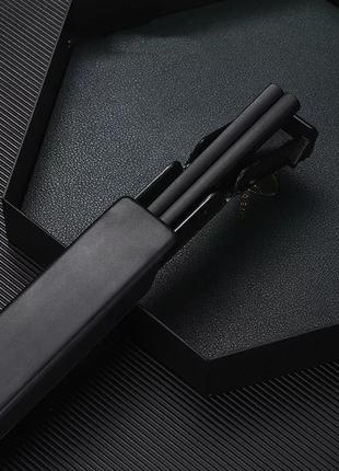 Преміум китайські японські палички для їжі "black" в комплекті з кейсом багаторазові нержавіючі