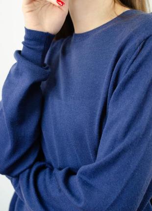 Harrods темно синий легкий шерстяной джемпер с круглым вырезом, кофта из шерсти, свитер (дефект)4 фото