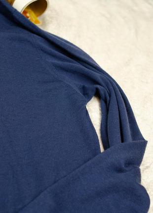 Harrods темно синий легкий шерстяной джемпер с круглым вырезом, кофта из шерсти, свитер (дефект)7 фото