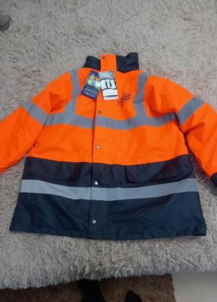 Чоловіча куртка дорожня, помаранчевий та сірий колір, розмір xl europe, нова, світло відбивається