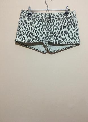 Шорты topshop moto leopard print w30