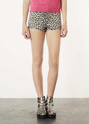 Шорты topshop moto leopard print w30