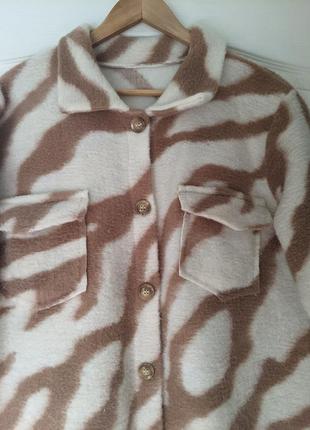 Тепла сорочка з принтом зебра