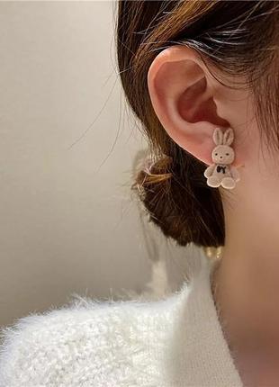 Серёжки зайчик серьги заяц зайка4 фото