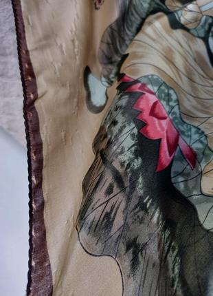 Шелковый платок в болотный принт7 фото