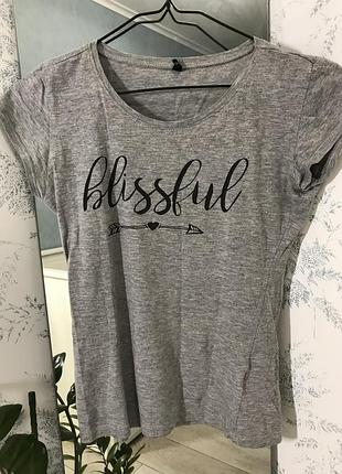 Базова футболка жіноча сіра з написом