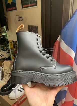 Ботинки dr. martens jadon vegan чорные на платформе