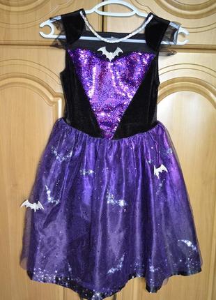Карнавальный костюм хэллоуин на девочку 3-4 года, платье летучая мышь, хеллоуин, хеловин