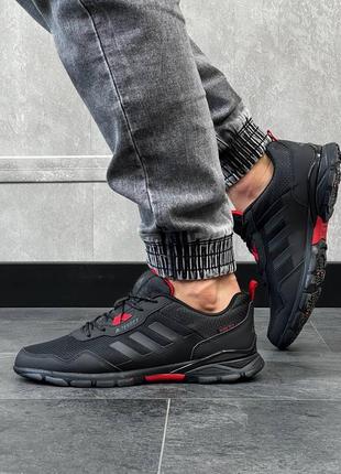 Чоловічі кросівки adidas terrex easy trail pure tex all black red3 фото