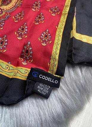 Шовковий 100%  яскравий codello палантин платок хустка шарф пейслі2 фото