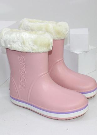 Сапожки женские из пены со съемным носком в нежно-розовом цвете