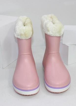 Сапожки женские из пены со съемным носком в нежно-розовом цвете3 фото