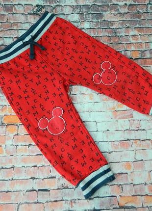 18-24 месяца штаны детские красные с микки маусом disney baby