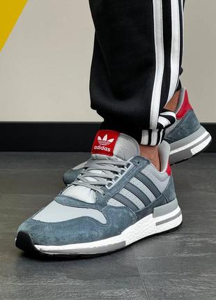 Чоловічі кросівки adidas zx500 rm gray red4 фото