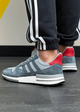 Чоловічі кросівки adidas zx500 rm gray red6 фото