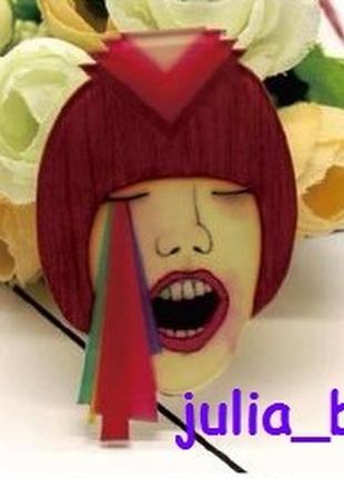 Подарунок значок пін дівчина абстракція, дивіться більше біжутерії в моїх оголошеннях