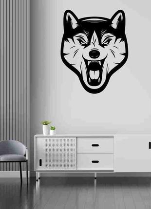 Наклейка на стену (стекло, мебель, зеркало, металл) "волова волка (возможен любой цвет пленки)"