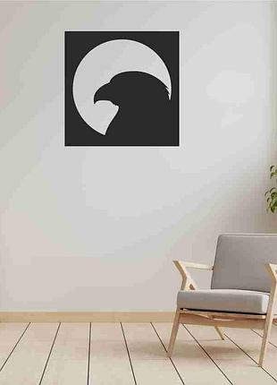 Наклейка на стену (стекло, мебель, зеркало, металл) "орел в квадратной рамке (возможен любой цвет)