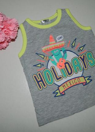9-12 месяцев майка детская серая с кактусом baby