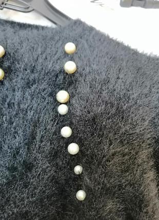 ⛔ светр кофта під альпаку пухнаста трава за перлинами перлів різного кольору   свитер кофта под6 фото