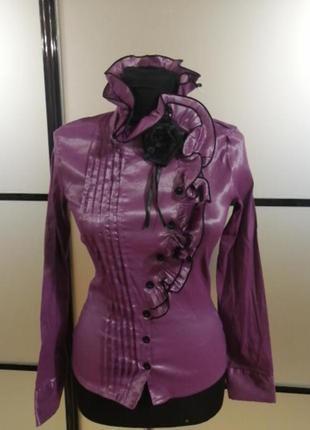 Фиолетовая/черничная блузка, пр-во турция, размер 38, 401 фото