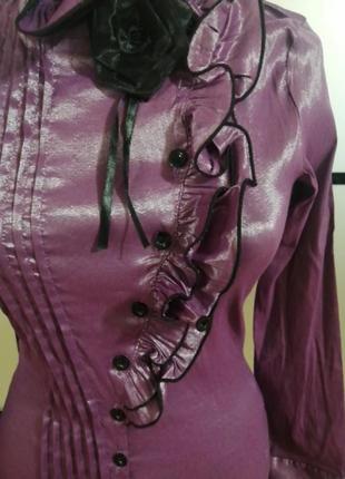 Фиолетовая/черничная блузка, пр-во турция, размер 38, 402 фото
