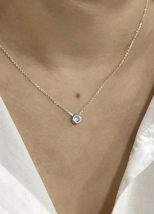 Серебряное родированое колье