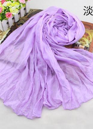Женский шарфик сиреневый - размер шарфа 170*40см, хлопок, полиэстер.