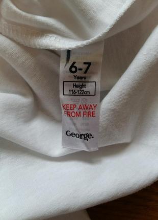 Чисто белая футболка george на 6-7 лет хлопок4 фото