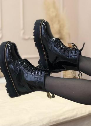 Зимові жіночі черевики dr. martens jadon patent/зимние женские ботинки доктор мартинс жадон патент5 фото