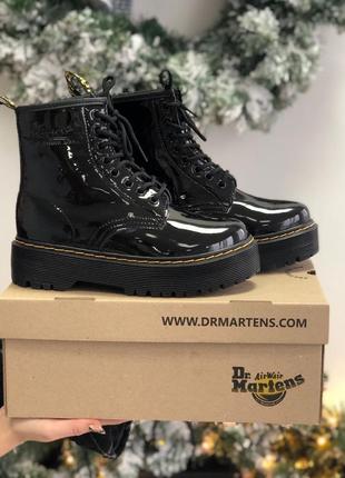 Зимові жіночі черевики dr. martens jadon patent/зимние женские ботинки доктор мартинс жадон патент8 фото