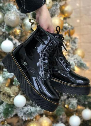 Зимові жіночі черевики dr. martens jadon patent/зимние женские ботинки доктор мартинс жадон патент9 фото