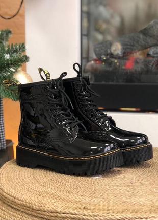 Зимові жіночі черевики dr. martens jadon patent/зимние женские ботинки доктор мартинс жадон патент7 фото