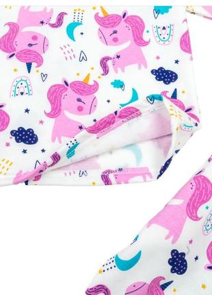 Новинка! піжама тепла для дівчинки *єдиноріг*  вироблена з якісної бавовняної тканини футер з начосом2 фото