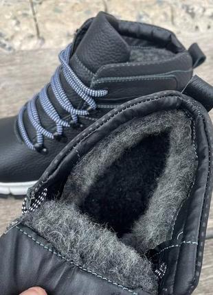 Чоловічі шкіряні зимові кросівки ecco. рефлективні шнурки8 фото