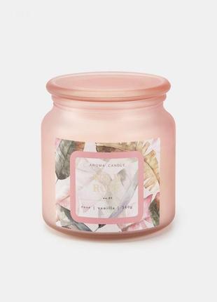 Ароматическая интерьерная большая свеча wild rose 800 / 340 г аромат розы
