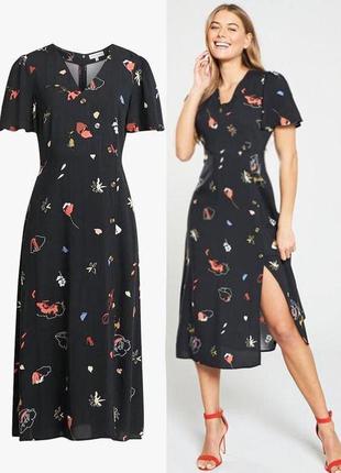 Розпродаж натуральне плаття warehouse міді asos з розрiзом