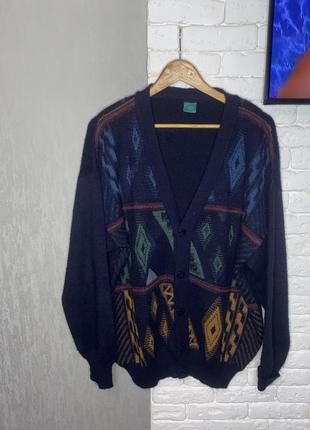 Вінтажний чоловічий кардиган напівшерстяний светр кофта вінтаж canda від c&a, l
