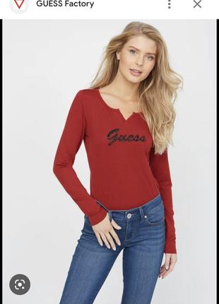 Кофта лонгсливив guess лого s женская