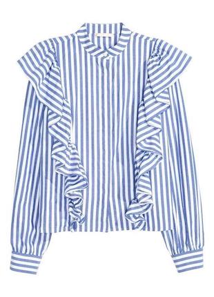 H&m сорочка в полоску з воланами і рюшами